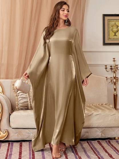 Women's Batwing Sleeve Tie-Back Kaftan Dress