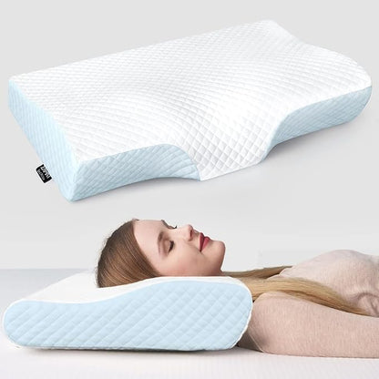Neck Pillow Slow Rebound Memory Cotton Pillow Cervical Partition Memory Pillow for Anti-snoring - SHOPPING YARD