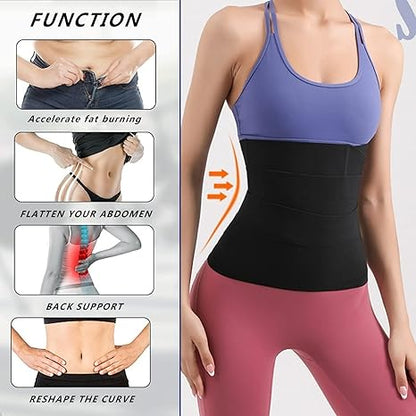 Waist Trainer For Women Waist Wraps For Stomach Me Up Bandage Wrap For Women Body Belly Wraps To Lose Belly Fat Black - SHOPPING YARD