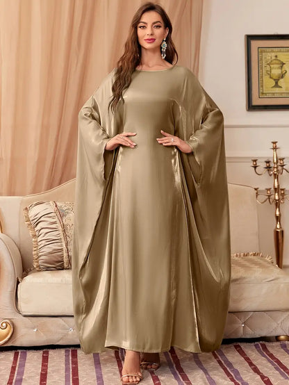 Women's Batwing Sleeve Tie-Back Kaftan Dress