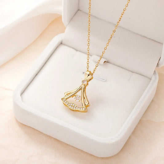 Rhinestone Decor Pendant Necklace