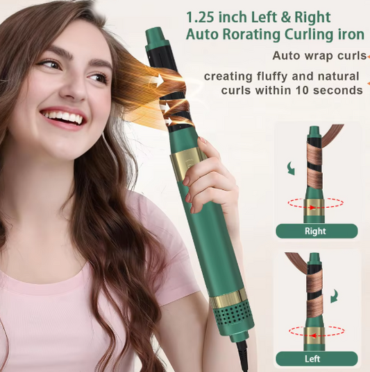 Hair Dryer Brush Detachable 5-in-1 Styling & Drying System, Quick Drying, Curl Smoothing & Styling, Automatic Curls - SHOPPING YARD