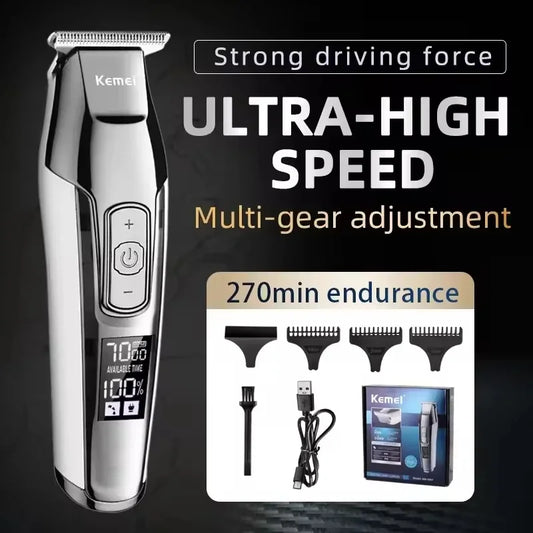 Kemei Professional Hair Trimmer for Men | Beard Grooming &amp; Hair Clipper - SHOPPING YARD