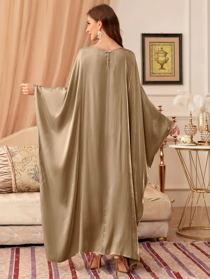 Women's Batwing Sleeve Tie-Back Kaftan Dress