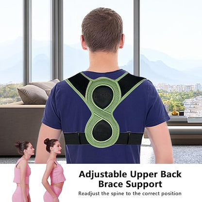 Shaped Posture Corrector for Kids Adults Adjustable Upper Back Brace Support - SHOPPING YARD