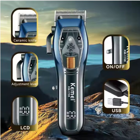 Kemei Hair Clippers for Men - Professional Rechargeable Barber Clippers - SHOPPING YARD