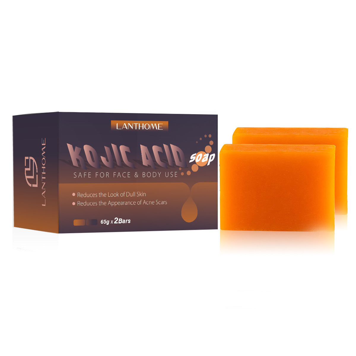 65g x 2 Kojic Acid Soap Whitening Reduce Skin Dullness Acne Treatment Anti Aging Moisturizing Hand Soap for Face Skin Care - SHOPPING YARD