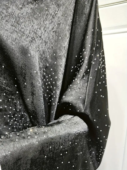 Elegant Burgundy Abaya Dress with Sequins