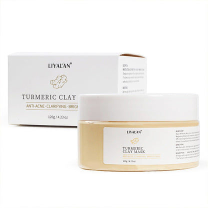 Turmeric Clay Mask Reduce Blackheads Clean Pores Soothe Acne Prone Skin Brightening Deep Cleaning Minimize Pores Skin Care 120g - SHOPPING YARD