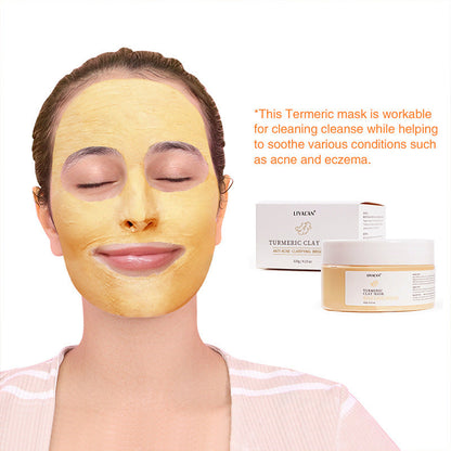 Turmeric Clay Mask Reduce Blackheads Clean Pores Soothe Acne Prone Skin Brightening Deep Cleaning Minimize Pores Skin Care 120g - SHOPPING YARD