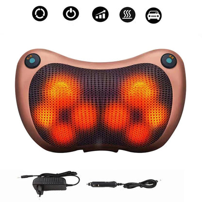 Head Massager Car Home Cervical Shiatsu Massage Neck Back Waist Body Electric Multifunctional Massage Pillow Cushion - SHOPPING YARD
