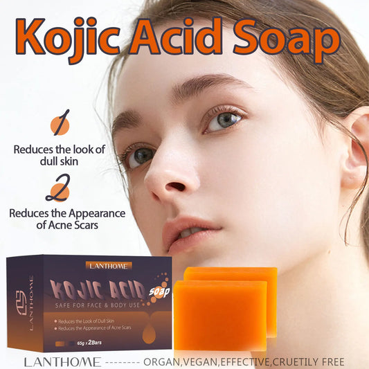65g x 2 Kojic Acid Soap Whitening Reduce Skin Dullness Acne Treatment Anti Aging Moisturizing Hand Soap for Face Skin Care - SHOPPING YARD