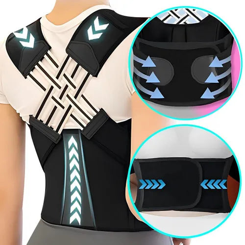 Adjustable Back Posture Corrector Belt for Man Woman Back Brace Shoulder Straightener Back Support Upper and Lower Pain Relief - SHOPPING YARD