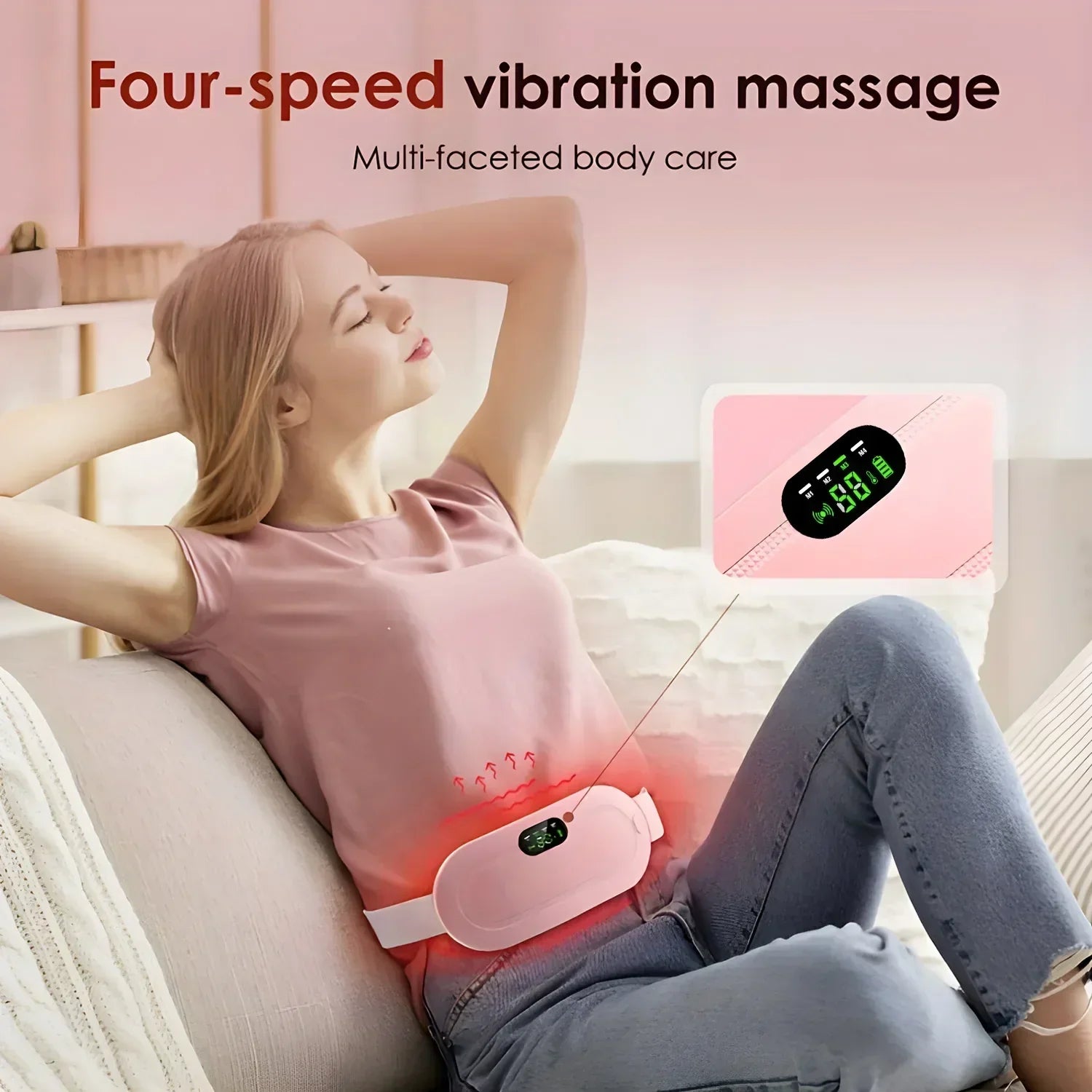 Portable Heating Pad Menstrual Heating Massager Belt Abdominal Belt Period Relief Thermal Massager Belly Warm Palace Belt - SHOPPING YARD