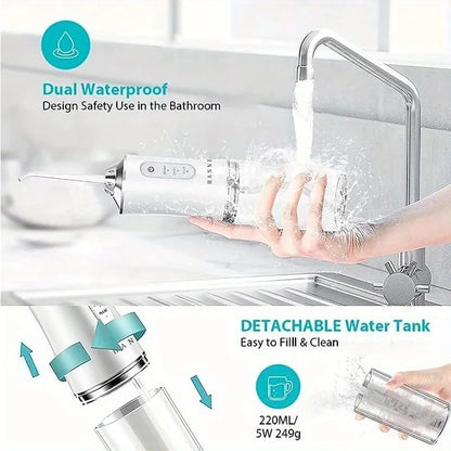 Professional Cordless Oral Irrigator – Portable and Retractable Water Flosser