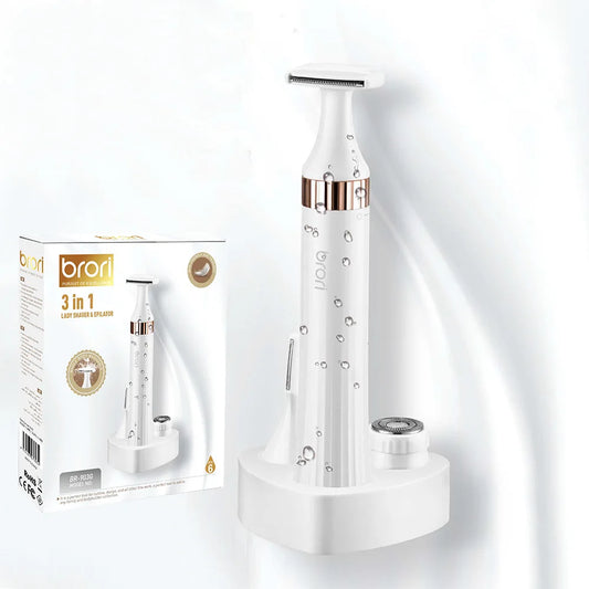 Ladies barber set 3-in-1 multifunctional shaver full-body shaver electric eyebrow trimmer washable hair removal - SHOPPING YARD