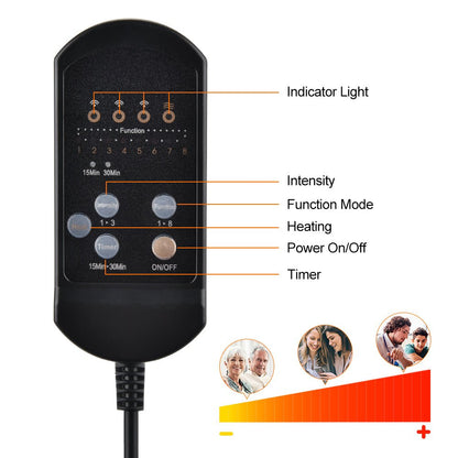 Massage Chair Cushion Vibration Soft Full Body Back Neck Massage Pad Portable Mat Home Office Car Use Relaxation - SHOPPING YARD