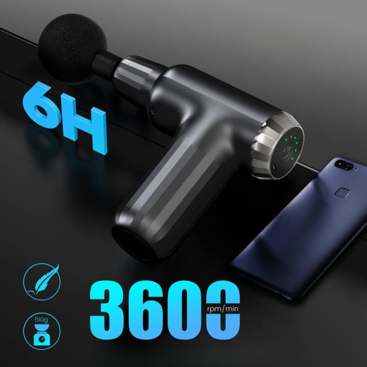 Portable Fascia Body Massager Gun Electric Muscle Massager Comes with 4 Replaceable Heads Great Gift for Both Men And Women - SHOPPING YARD